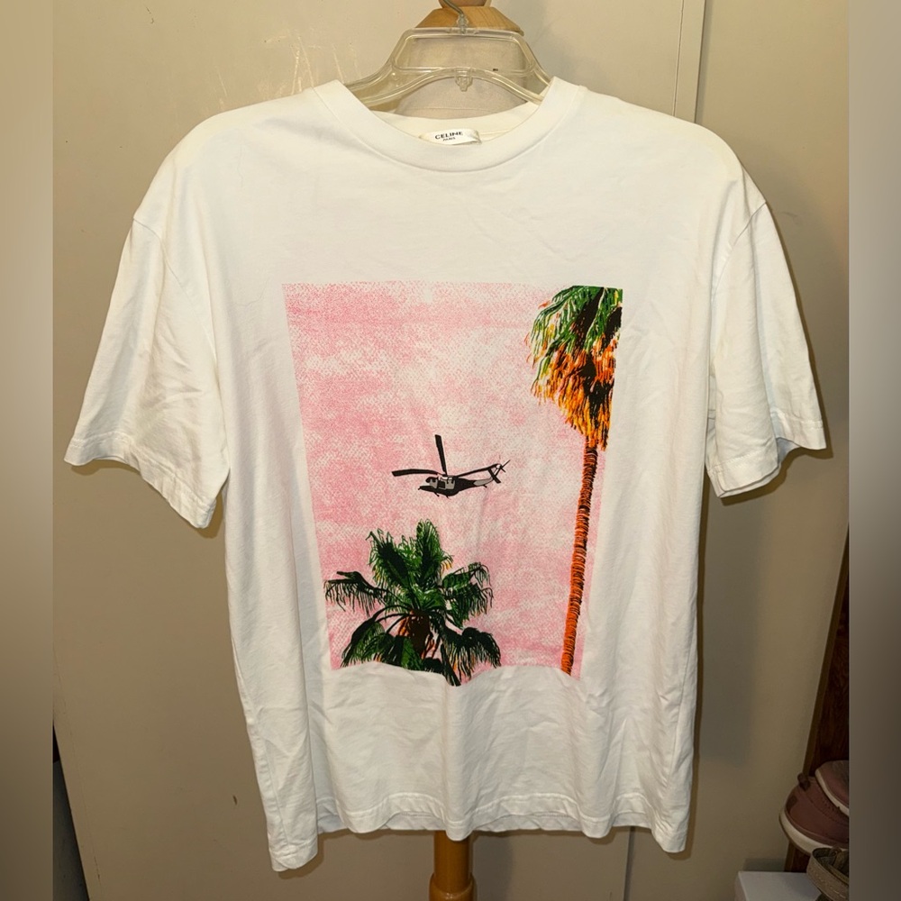 Celine loose ave 57 sky Tee palm tree helicopter sm